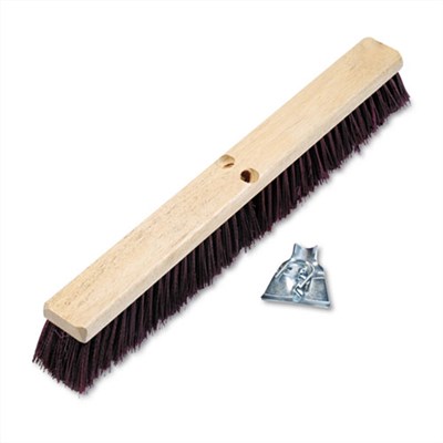 Broom Head 24in Wood Blk Polypro Bristl