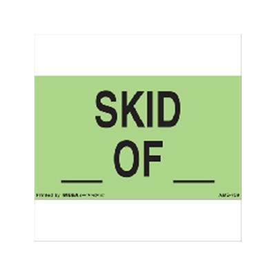 3x5 SKID ___ OF ___ Label Fluor Grn/Blk
