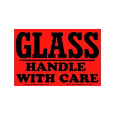 4x6 Glass Handle W/care Red Flourescent
