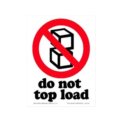 do not top load w/Picture of Boxes Label