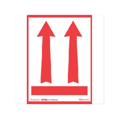 Two Arrows Up W/Red Underline Label 3x5