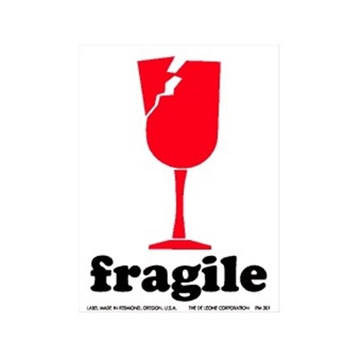 Picture of Broken FRAGILE Label 3x4