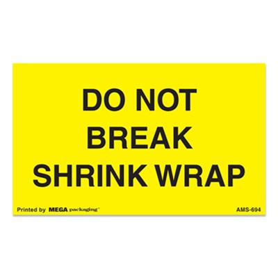 DO NOT BREAK SHRINK WRAP Label 3x5