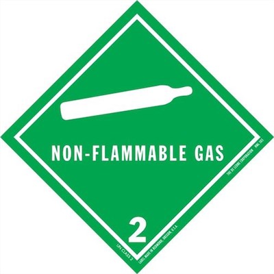 NON-FLAMMABLE GAS Class 2 Label 4x4