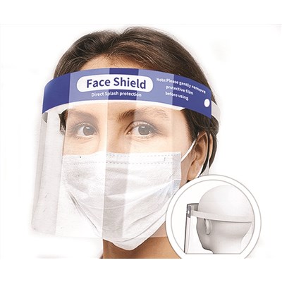 Face Shields, Plastic w/Elastic Headband
