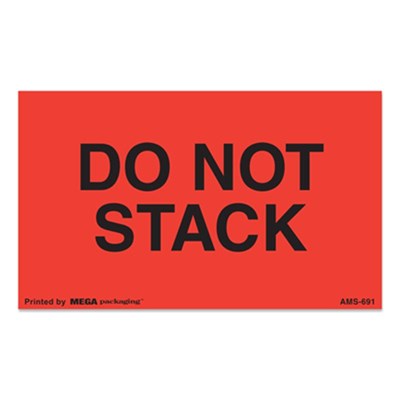 DO NOT STACK Label 3x5 Fluorescent Red/