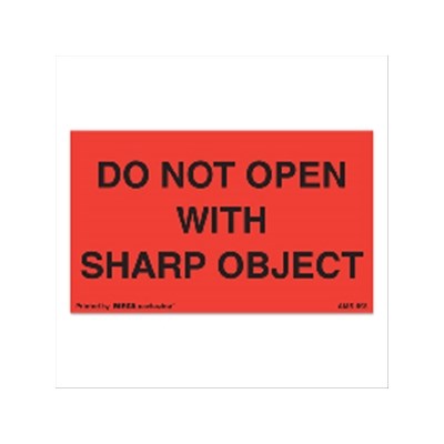DO NOT OPEN WITH SHARP OBJECT Label  3x5