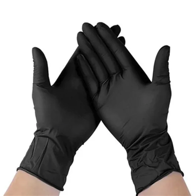 Nitrile 5G Black P/F Exam Gloves Large