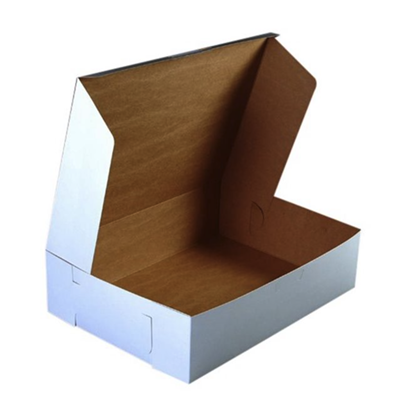 12x12x5 White Lock Corner Cake Box 50/bd