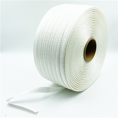 3/4in White Hd Polyester Woven Strap